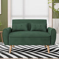 Vongrasig 47 Small Modern Loveseat Sofa Mid Century Linen Fabric 2-Seat Sofa Couch Tufted Love Seat with Back Cushions and Tapered Legs for Living Room Bedroom and Small Space (Green)