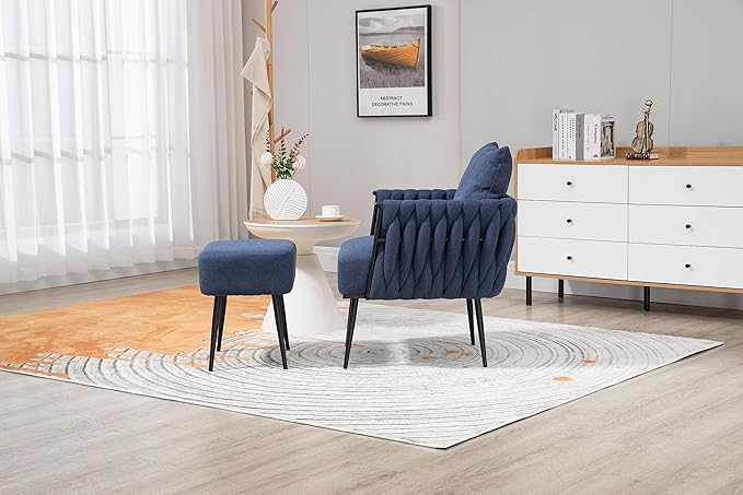 Velvet Accent Chair Modern Upholstered Armchair Tufted Chair with Metal Frame Single Leisure Chairs for Living Room Bedroom