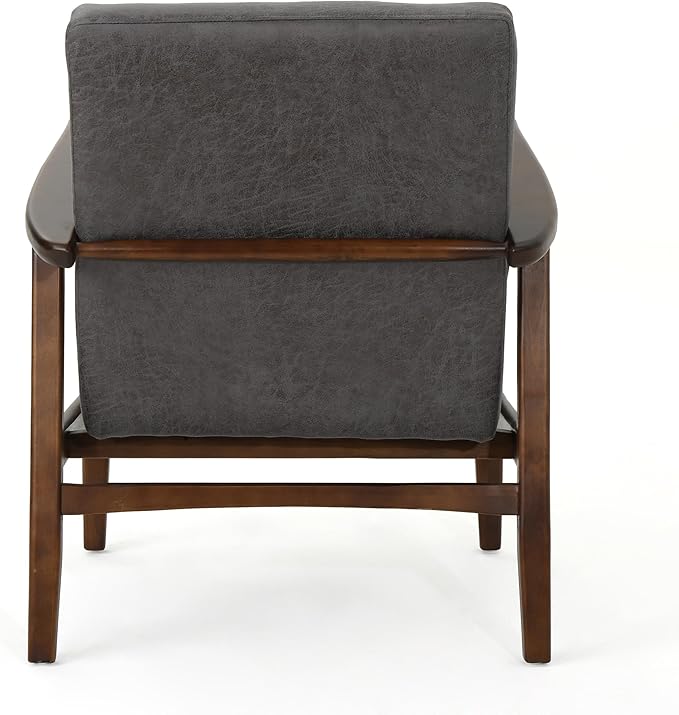 Club Chair Mid Century Modern Microfiber Club Chair with Wood Frame Accent Chairs for Living Room/Bedroom/Office/Cafe
