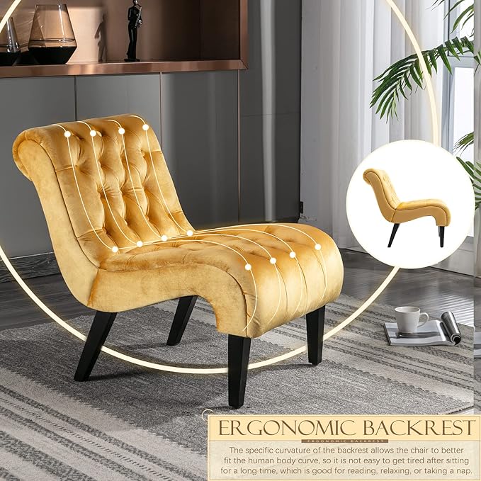 KINFFICT Velvet Accent Lounge Chair for Living Room