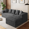 Oversized L Shaped Boneless Sectional Couches for Living Room 107 Comfy Fluffy Cloud Modular Sectional Sofa Plush Corduroy Memory Foam Floor Sofa with Right Facing Chaise Couch