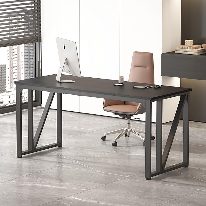 NSdirect Computer Desk 63×23.6 Inch Gaming Desk with Deeper &amp Thicker Desktop Office Desk Work Desk for Home Office Black