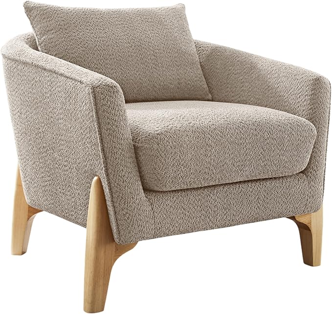 VANOMi 32 Living Room Chairs Comfy Chair for Bedroom with Thick Cushion Sharpe Arm Chair for Reading Office Apartment Camel