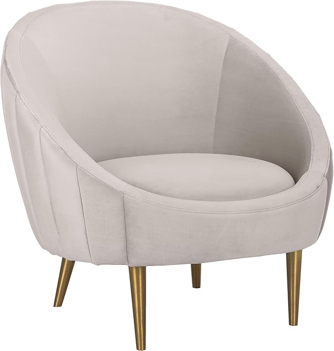 Safavieh Couture Home Razia Retro Glam Pale Taupe Velvet Channel Tufted Tub Chair