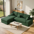 112 Modular Sectional Sofa for Living Room Convertible L-Shape Couch with OttomanCloud Boneless Couch with Layered CushionGreen Corduroy
