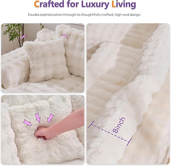 TYBOATLE 107’’ Boneless Slow-Rebound Memory Foam Couch Cloud Sectional Couches for Living Room w/Upgraded Fabric Deep Seat Comfy Fluffy L Shaped Modular Sectional Sofa