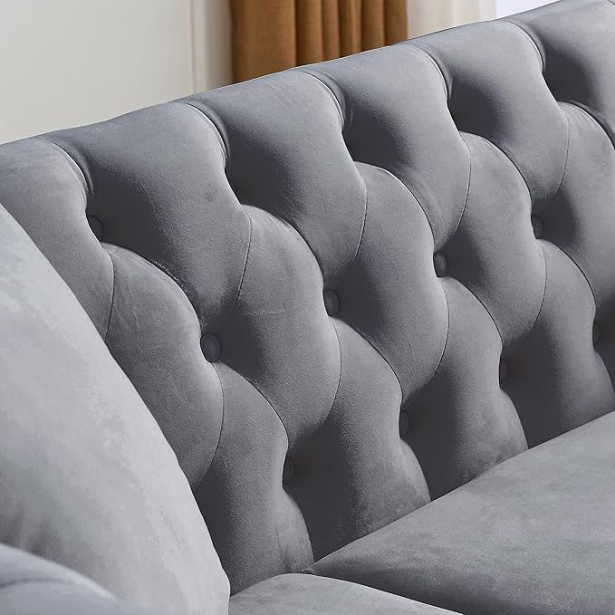 Oversized Velvet Loveseat 80 Inch Sectional CouchLuxury 3 Seater Deep Couch with NailheadUpholstered Sofa for Living Room Bedroom Apartment