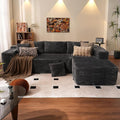 ovios 104 Cloud Sectional Couch with L-Shape ChaiseModern Modular Sofa with Deep Seat Upholstered Couches for Living Room BedroomNo Assembly Required Grey (Plush Corduroy Fabric)