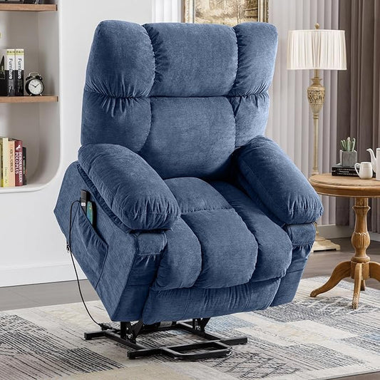 Fantasylab Power Lift Recliner Chairs Modern Power Lift Chair with Heat and Massage Lift Chair Recliners for Elderly Recliner Sofa USB Port Remote Control Adjustable Furniture