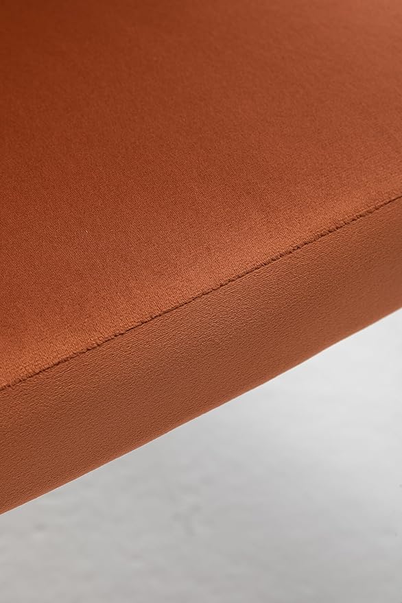 Modern Velvet Accent Chair for Living Room Bedroom Entryway or Small Spaces with Channel-Tufted Design Comfortable and Trendy Armless Seat Red Orange