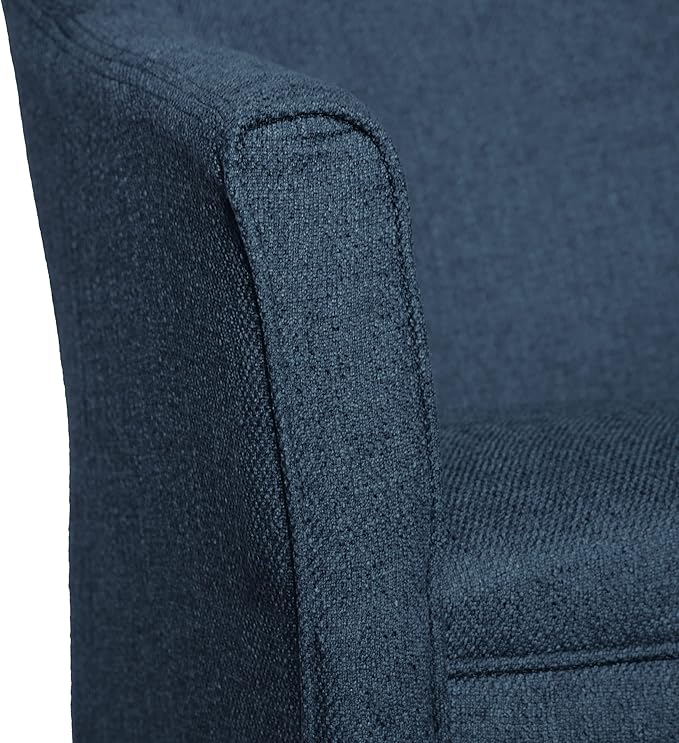 HomePop Barrel Shaped Accent ChairArm Rest WOOD AND POLYESTERBlue Medium