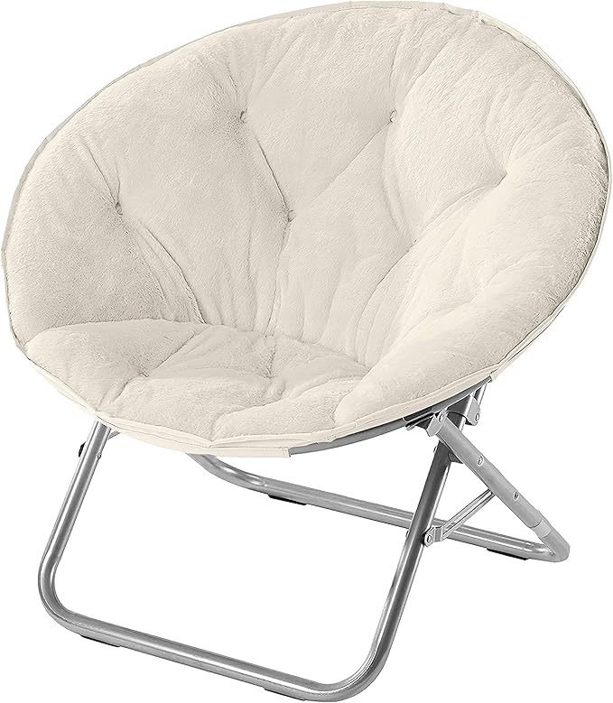 Urban Lifestyle Faux Fur Saucer Chair White