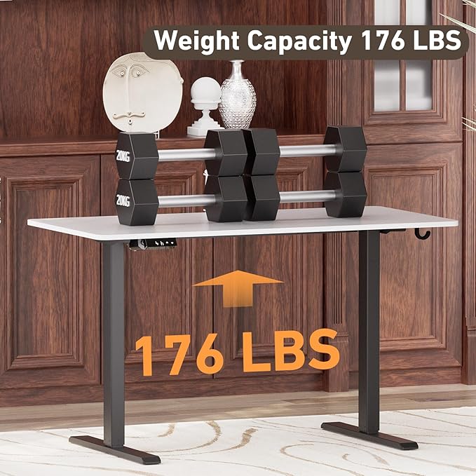 Ywin Electric Height Adjustable Standing Desk with Wheels 63 x 24 inches Ergonomic Stand Up Desk for Home Office