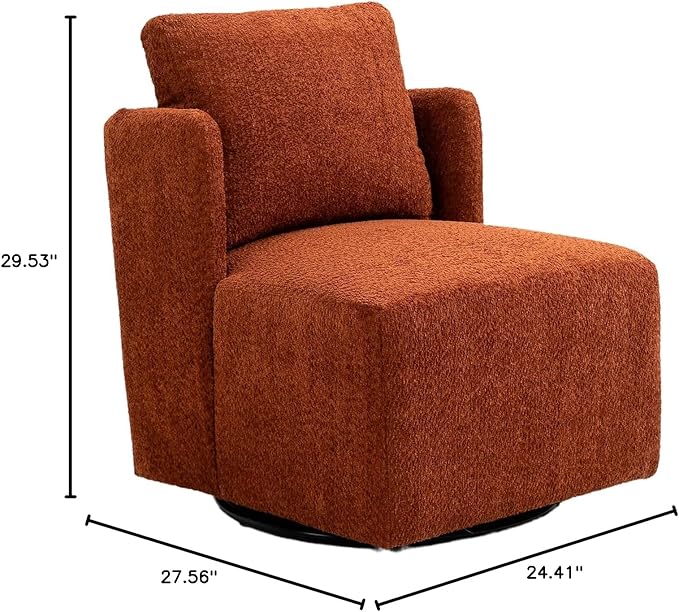 Swivel Barrel Chair Comfy Round Accent Sofa Chair for Living Room 360 Degree Swivel Barrel Club Chair Leisure Arm Chair for Nursery Hotel Bedroom Office Lounge