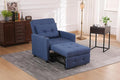 KEIKI Sleeper Chair Bed 3-in-1 Convertible Pull Out Sleeper Chair Bed Convertible Sofa Bed with USB Ports Side Pocket Single Armchair for Small Spaces Living Room Apartment Navy Blue