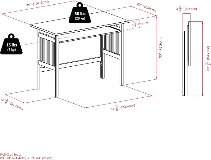 Folding Computer Desk Beechwood