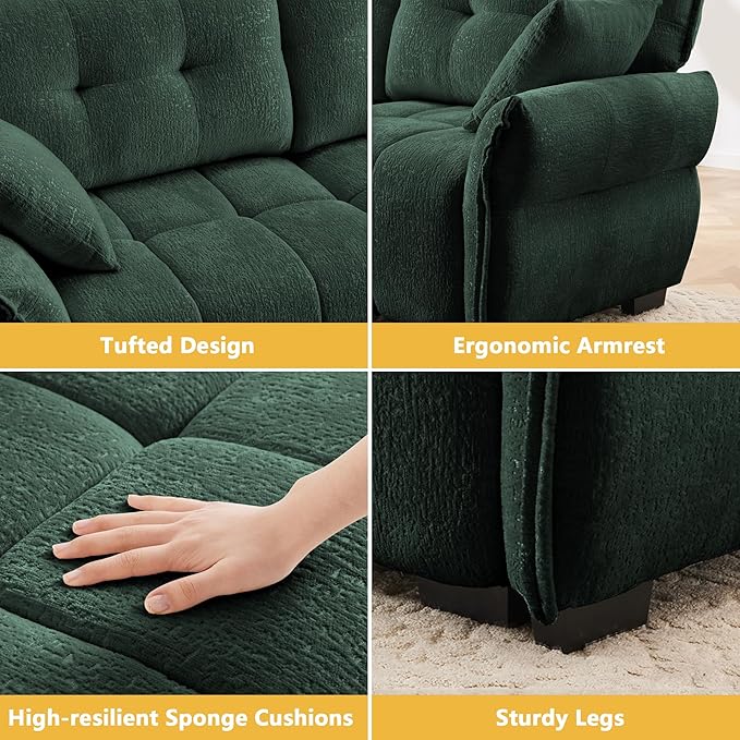 mikibama Oversized Modular Sectional Sofa with Ottoman141.7 Chenille L-Shaped Couch with FootrestModern 4 Seater Sofas for Living RoomLarge Couches with Deep Seat for Apartment
