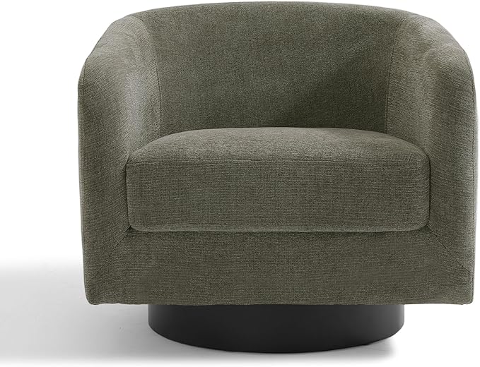 Lumibee Swivel Accent Barrel Chairs Upholstered Comfy Swivel Round Barrel Chair 360° Rotation Single Sofa Club Armchair for Living Room Reading Room Bedroom Chenille Tan
