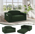 MeMoreCool Green Corduroy Fold-Out Loveseat Sofa Bed – Boneless Convertible Floor Couch with Foam Compact Sleeper Futon with Washable Cover No Assembly Required for Small Spaces &amp Bedroom