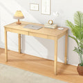 100% Solid Wood Desk with 2 Drawers 47 Inch Mid Century Modern Desk Vintage Writing Ash Wooden Desks Computer Table for Home Office Bedroom Living Room
