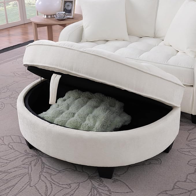 Modern Double Sofa Chaise Longue with Irregular Armrests and Backrests Footrest with Storage Space Sofa Bed for Living Room Bedroom Office (Beige/D1)