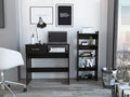 2-Piece 7-Shelf 1-Drawer Home Office Set Black