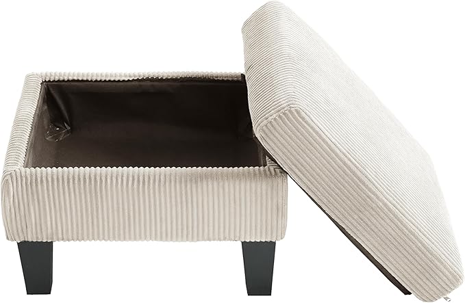 KEIKI 67 L-Shaped Sofa with Soft Padded Corduroy – Apartment-Friendly Sectional Couch with Memory Foam Compact Layout for Small Spaces Modern Style for Studios &amp Condos