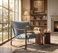 IDEALHOUSE Modern Sling Accent Chair Comfy Fabric Living Room Chairs with Heavy Duty Metal Frame Lounge Reading Armchair for Living Room Bedroom Easy Assembly Grey