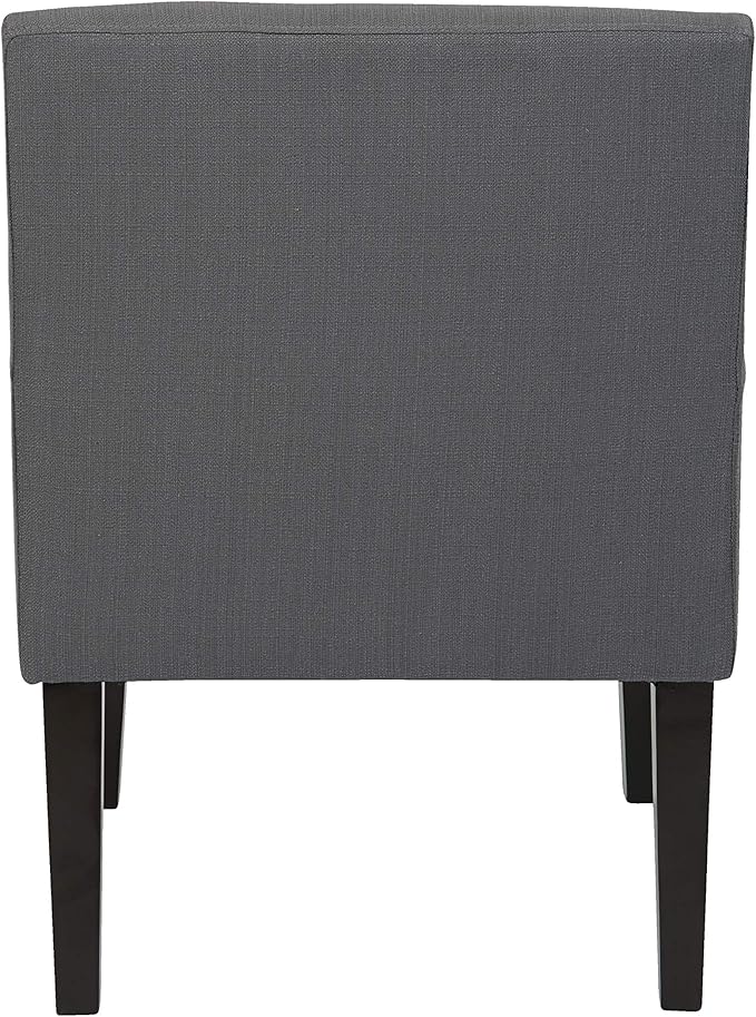 OSP Home Furnishings Main Street Upholstered Guest Chair with Espresso Finish Accents Woven Charcoal Fabric