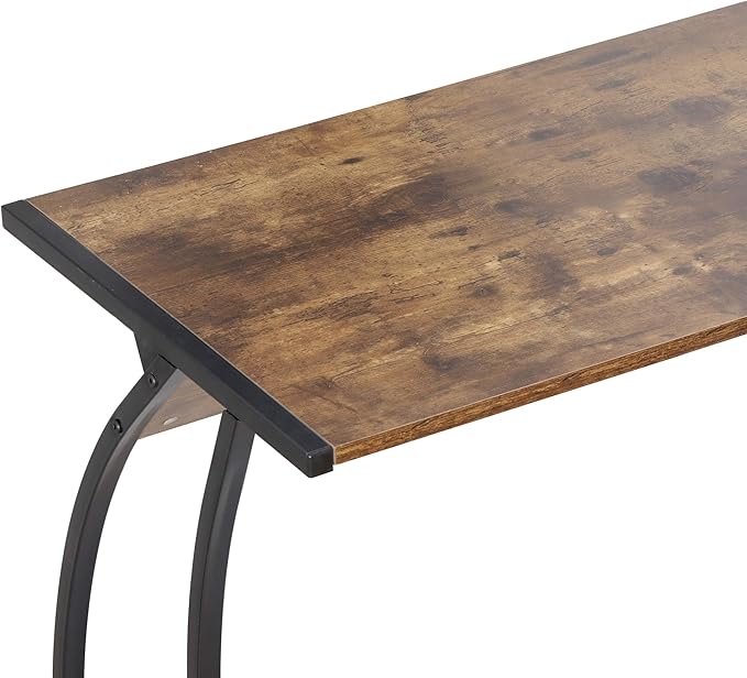 Nouva L Shaped Desk Computer Gaming Desk Modern Home Office Corner Desk w/Large Desktop (Rustic Brown) AE436