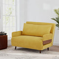 3-in-1 Convertible Sofa Bed Futon Loveseat Couch with Pillow Adjustable Backrest &amp Removable Armrests Recliner Sleeper Sofa for Small Spaces Living Room Bedroom or Office Mustard Yellow