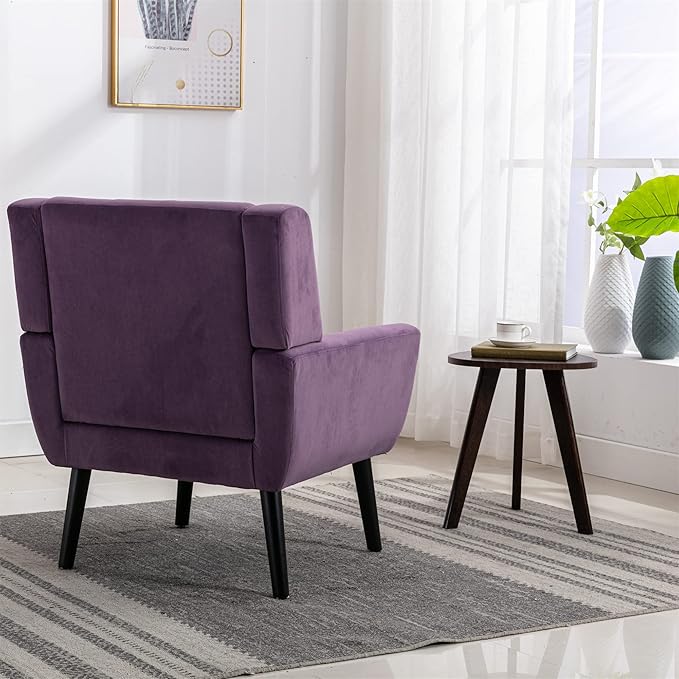 Modern Soft Velvet Material Ergonomics Accent Chair Living Room Chair Bedroom Chair Home Chair with Black Legs for Indoor Home