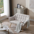 Loveseat Sofa 48 inch Love Seat for Living Room Comfy Linen Small Couch with Wood Legs for Bedroom Small Space Apartment Office Beige
