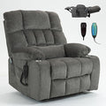 Oversized Power Recliner Chair for Big and Tall 400 LBS 25.5 Extra Wide Electric Lift Chair with Heat and Massage Dual Motor 180° Lay Flat Recliner Living Room Sofa Chenille Big Lift Chair