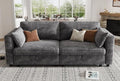 KKL Modular Sectional Sofa Couches for Living Room Loveseat Sofa Couch with Adjustable Backrest 2 Seater Sofa Couch with Comfy Cushion Chenille Grey
