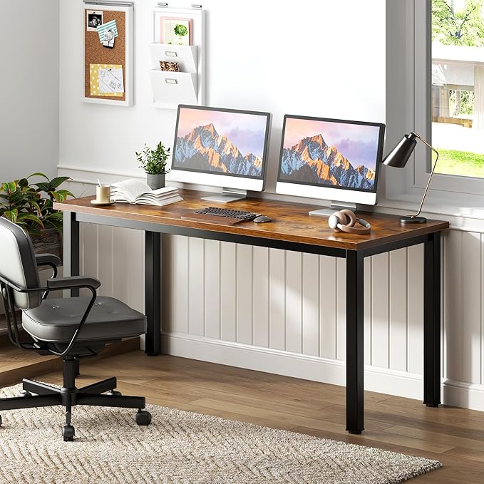 Need 54.3 Inch Large Computer Desk Modern Simple Style Desk for Home Office Basic Writing Table for Study Student Vintage