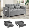 Loveseat Sleeper Sofa 3 in 1 Convertible Sofa Bed Adjustable Backrest Comfy Pull Out Couch Modern Upholstered Sofa for Living Room Bedroom Apartment Small Space (a-Grey)