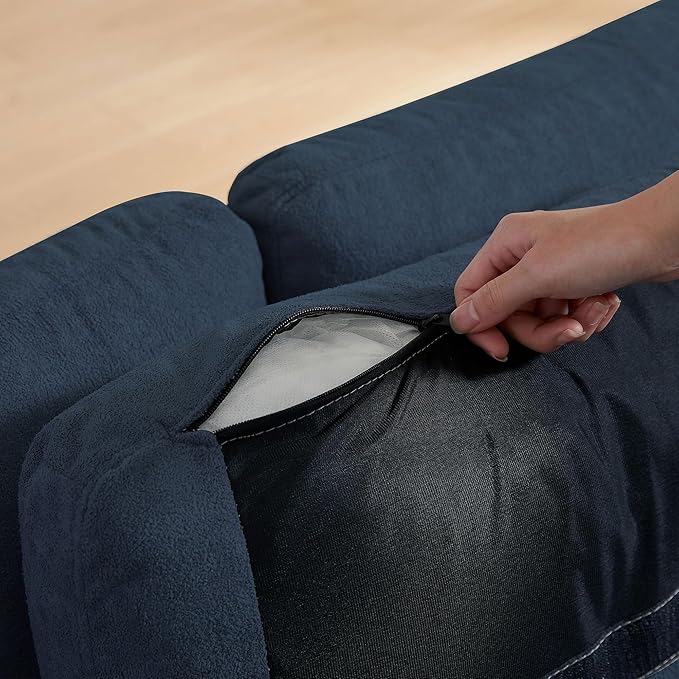102''Convertible Sectional Sofa Modern L Shaped Couch with Back Cushions Sectional Corner Sofa6 Seater Couch or Living Room Apartment Office Blue