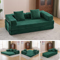 Folding Convertible Sofa Bed 4-in-1 Boneless Couch Sleeper Sofa 76.8'' Corduroy Foldable Mattress Couch with Fixed-Shape Frame Floor Sofas Modular Futon Couches for Living Room Dark Green