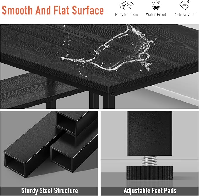 BLKMTY L-Shaped Computer Desk With Storage Shelves 39 Home Office Corner Desk for Small Spaces Reversible Study Writing Table Workstation Black