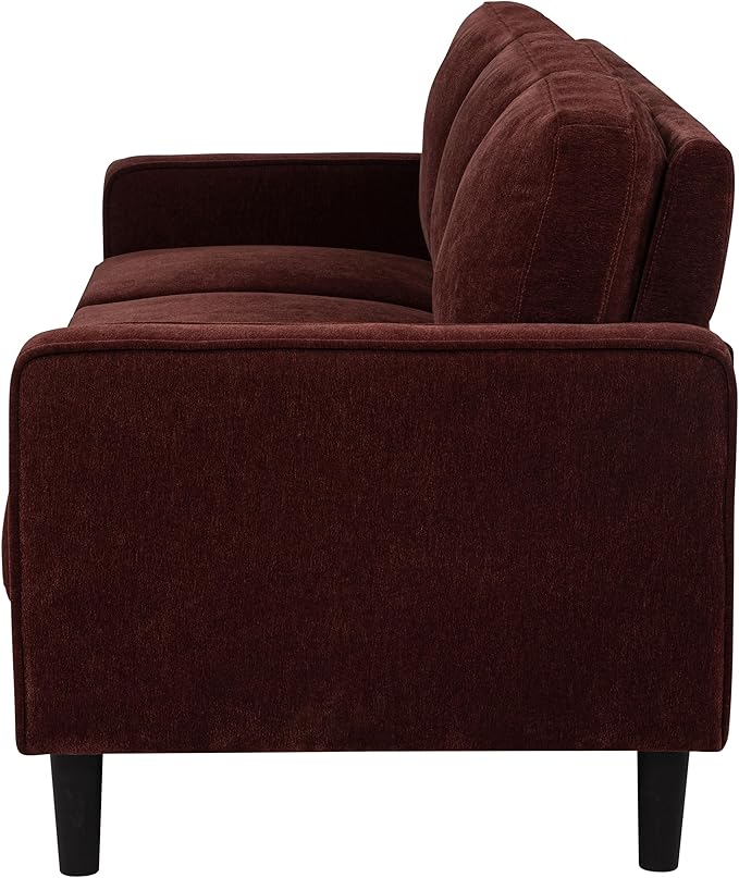 Coaster Home Furnishings - Ruth - Fabric - Upholstered Sofa with Slim Track Arms Attached Cushions Angled Legs - Transitional Style - Living Room - 77-Inch - Rust - 511211