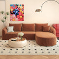111 L Shaped Modern Modular Sectional Curved Sofa Minimalist Style Comfy Cloud Couch for Living Room Apartment No Assembly Required Boneless Couches (OrangeRight Facing Chaise)