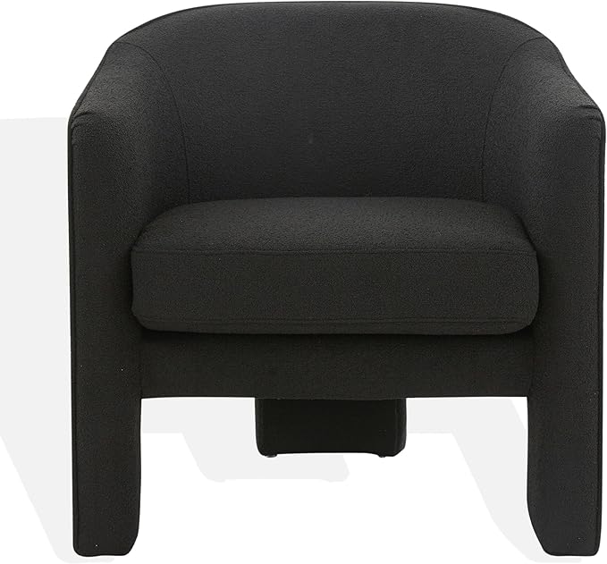 SAFAVIEH Couture Collection Londyn Glam Black Boucle Accent Chair for Living Room Home Office Study Bedroom (Fully Assembled)
