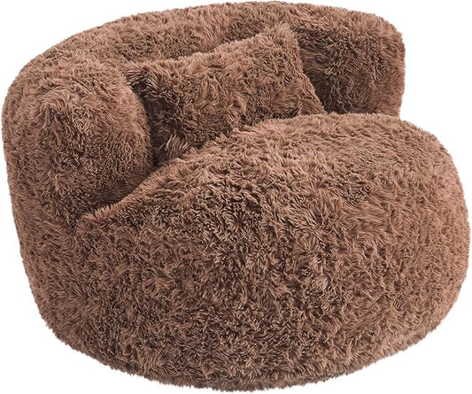 CHITA Compact Expandable Lounge Chair with Pillow Ideal for Living Room Rust