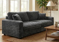 Plush Corduroy Loveseat Sofa Fluffy Love Seat Sectional Couch Oversized Deep Seat Sofa with 2 Pillows Apartment and Small Space Sofas Dark Grey