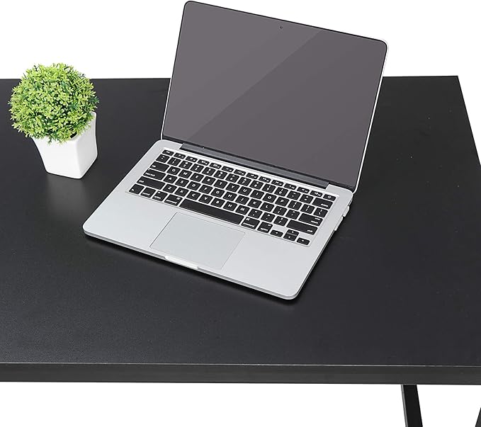 Computer Desk 47 Inches Wooden Simple Modern Sturdy Home Office Desk PC Laptop Notebook Study Student Writing Table for Home Office Workstation Easy to Assemble Black