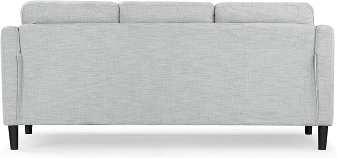 SAFAVIEH Couture Furniture Collection Nathaniel Light Grey Tufted 3-Seater Sofa