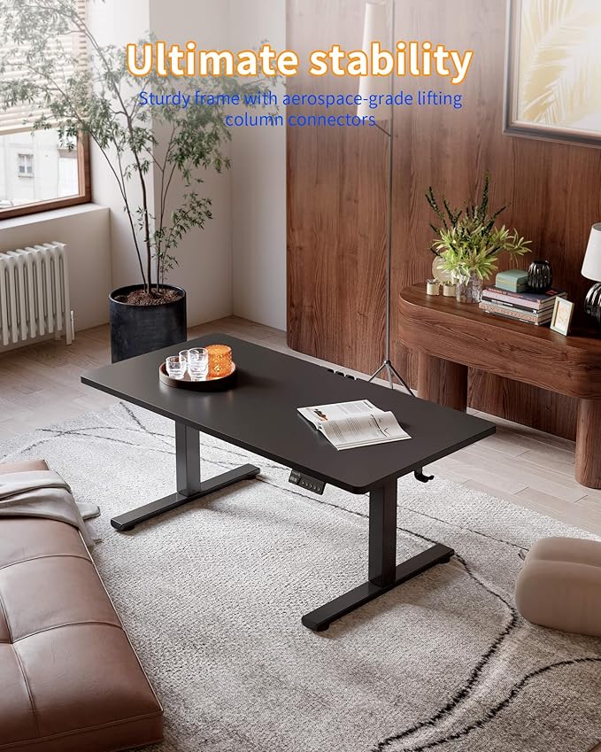 YIHAYO One-Piece Low Height Adjustable Desk Lifts 18.1-28.3 Inches Electric Standing Desk for Short People 32 x 24 Inches Computer Table with Splice Board for Home Office Black
