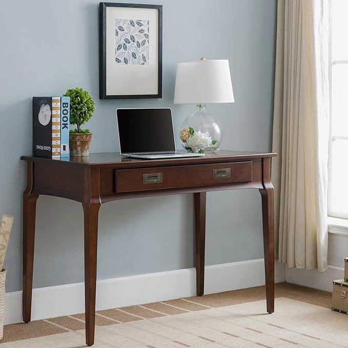 Leick Home Stratus Home Office Desk Solid Wood Drop-Front Keyboard Drawer Easy Assembly Writing Desk Heartwood Cherry 24.0 in. L x 42.0 in. W x 30.0 in. H 22400