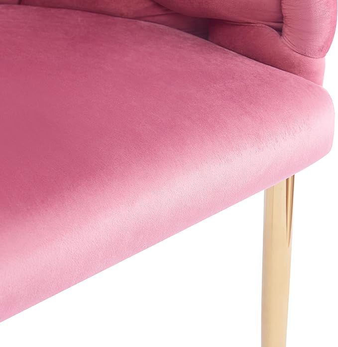 Christopher Knight Home Middlemist Barrel Accent Chairs Luxury Velvet Armchairs Modern Upholstered Chairs with Gold Legs Knitting Process for Living Room Home Rest Home Office(Set of 2) Pink